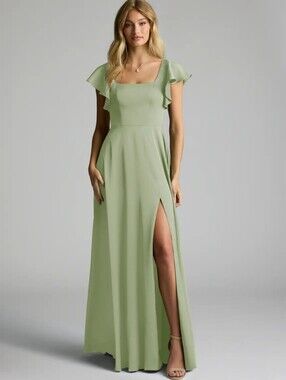 Azazie Bondi Dusty Sage Stretch Satin
